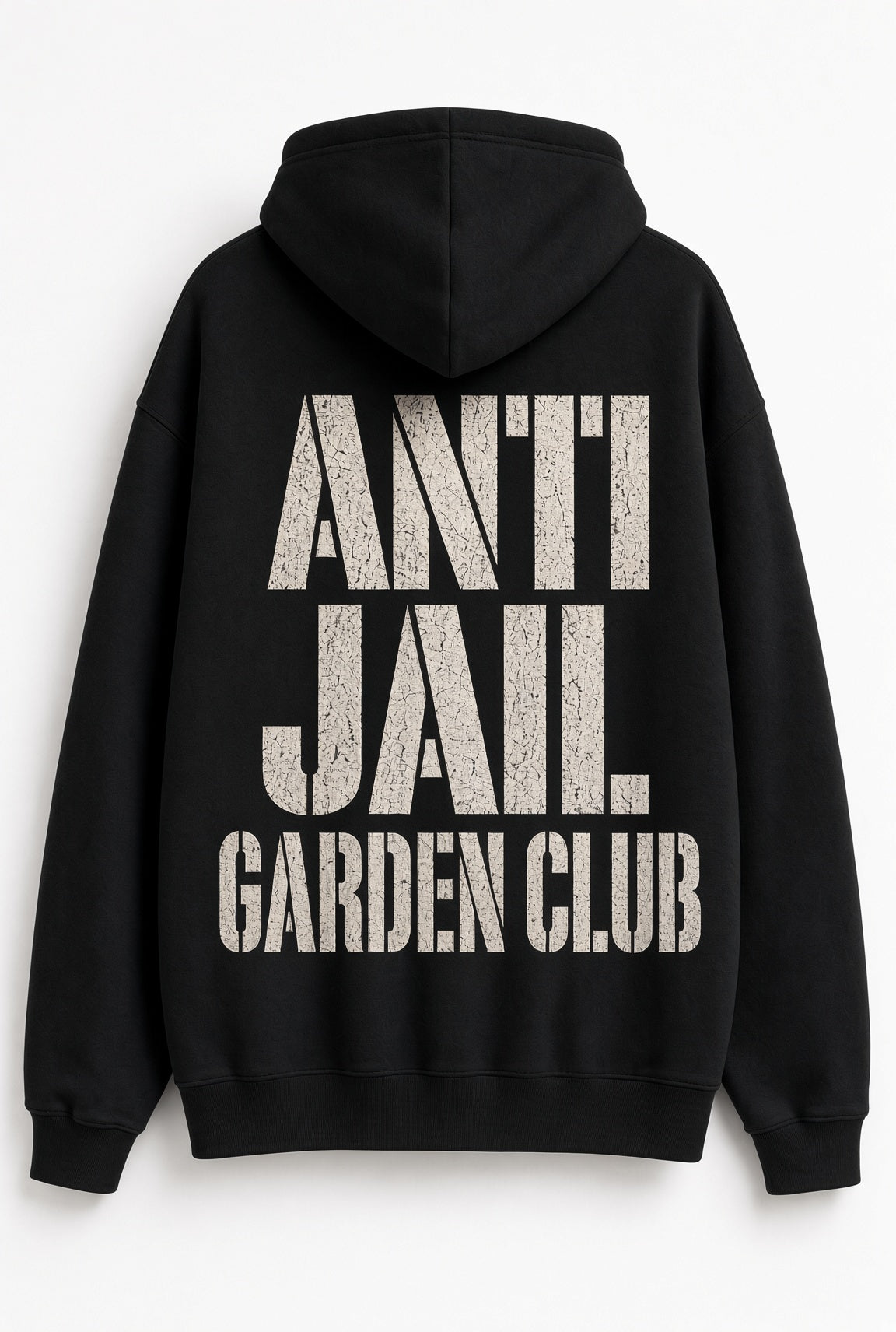 Anti Jail Garden Club Hoodie in Black / Back Graphic